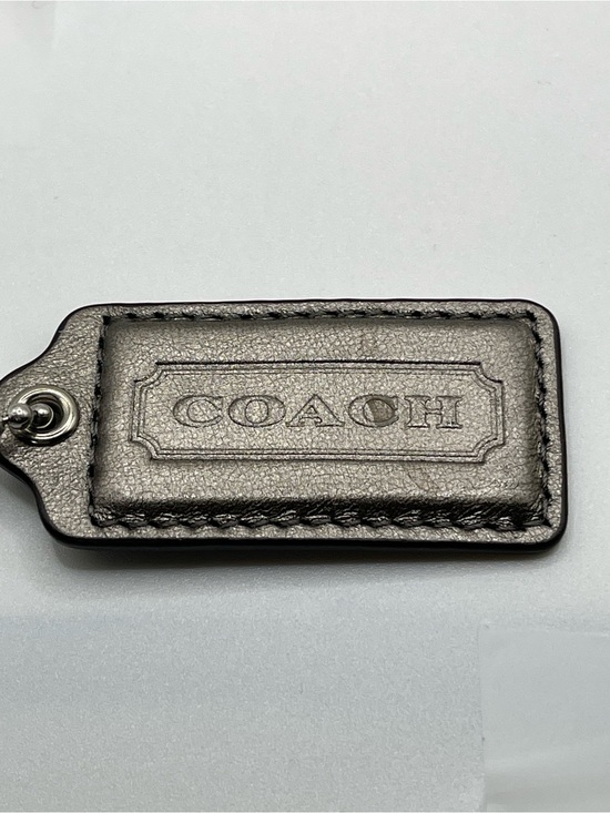 Coach Handbags - COACH Gray Iridescent Leather Embossed Hang Tag